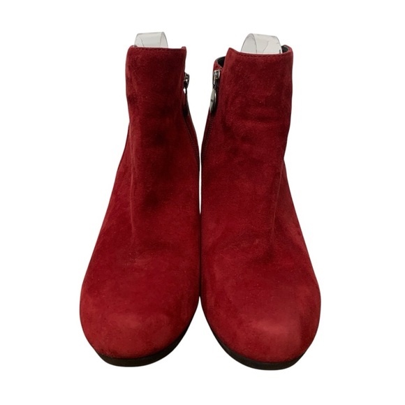 GEOX Respira Boots Womens 10 Red Black High Heels Leather Sexy Valentine’s Day - Picture 3 of 11